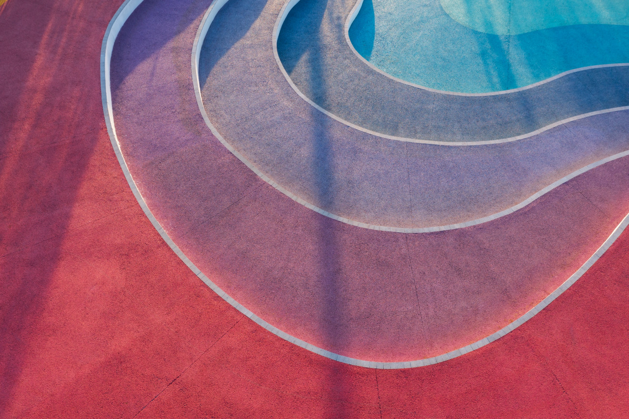 Colorful stairs pavement